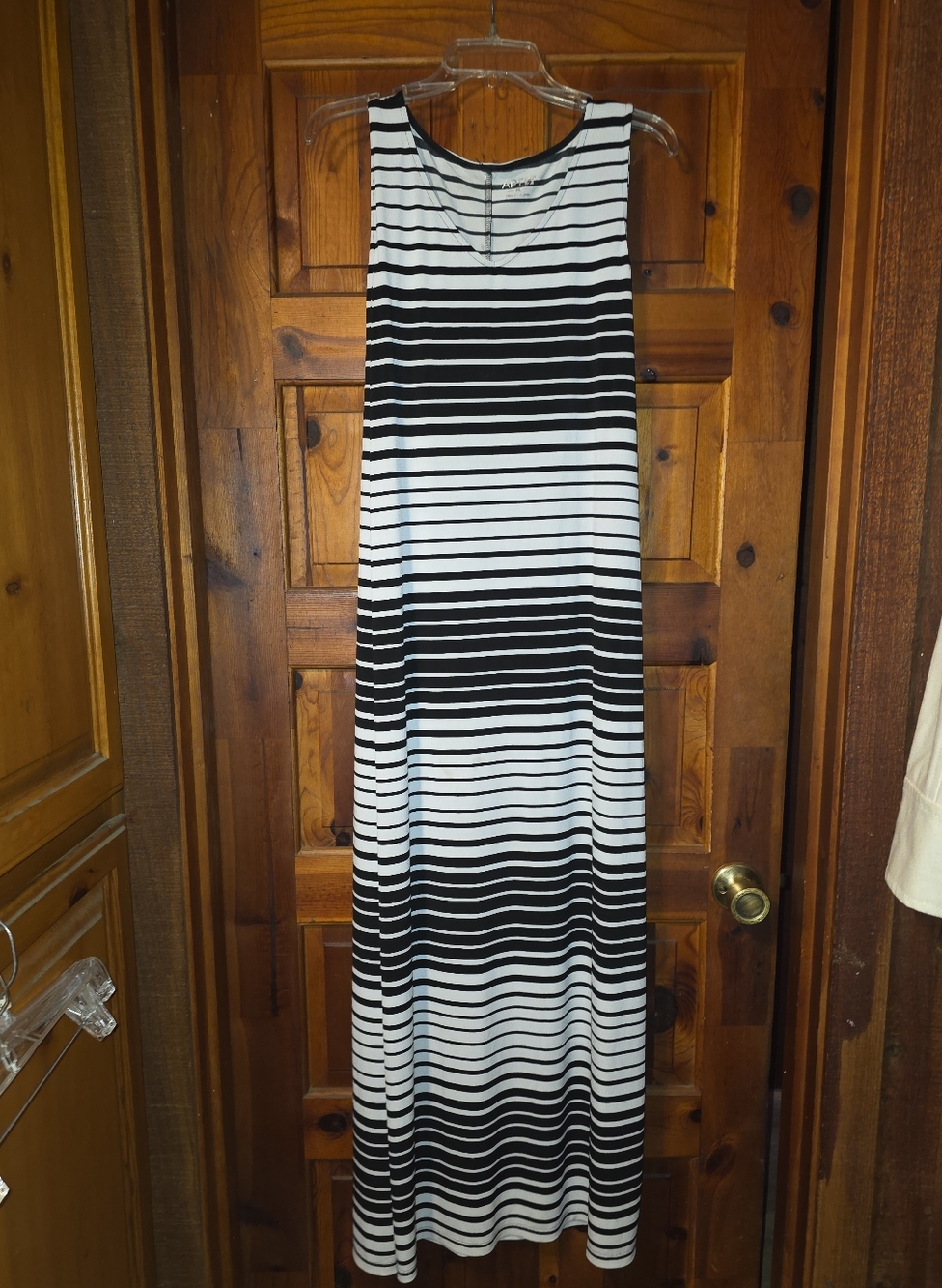 Apt. 9 Sz Xl  Black and White Striped Tank Maxi Dress